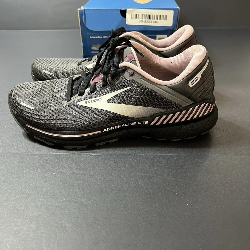 Brooks Adrenaline GTS 21 Black/Pink Running Shoes 1203291D528 Women's Size 10D